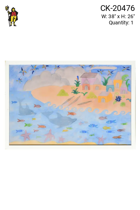 Framed Cleared Seaside Folk Art