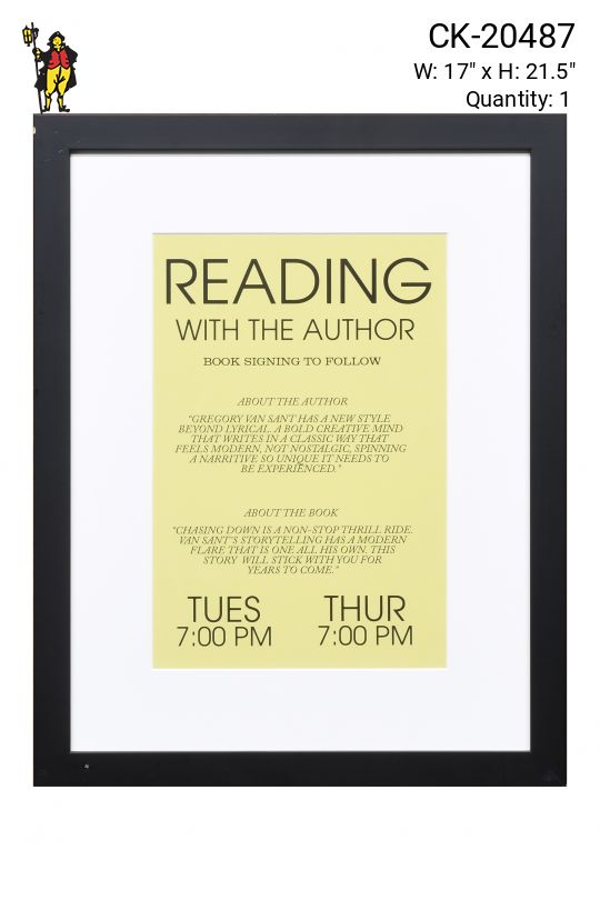 Framed Cleared Book Reading Announcement