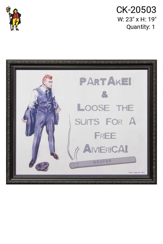 Framed Cleared Pro-Marijuana Advertisment