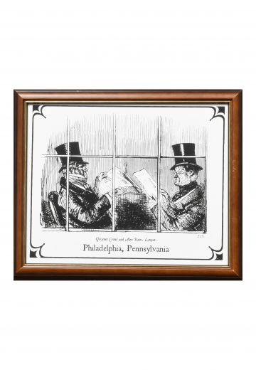 Framed Cleared Business Men Political Cartoon
