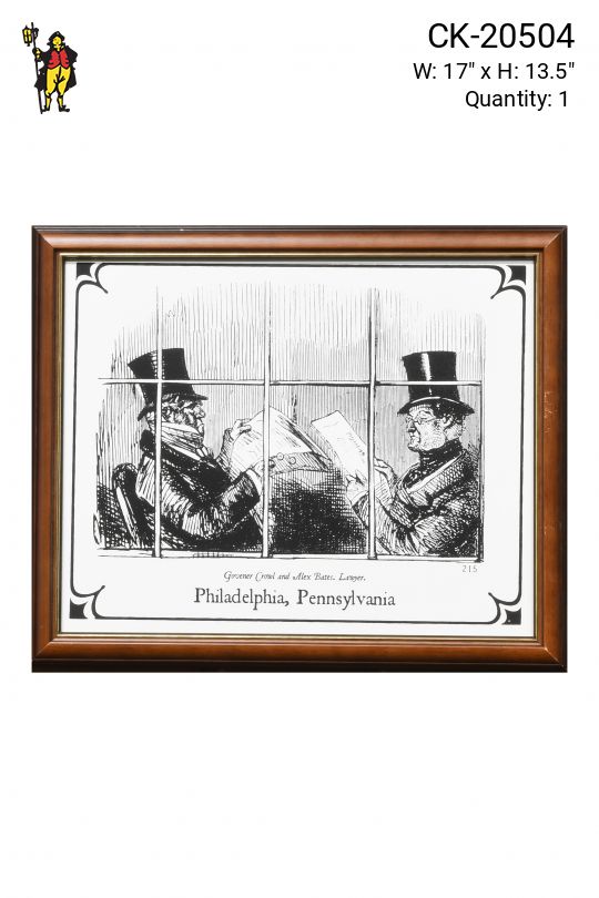 Framed Cleared Business Men Political Cartoon