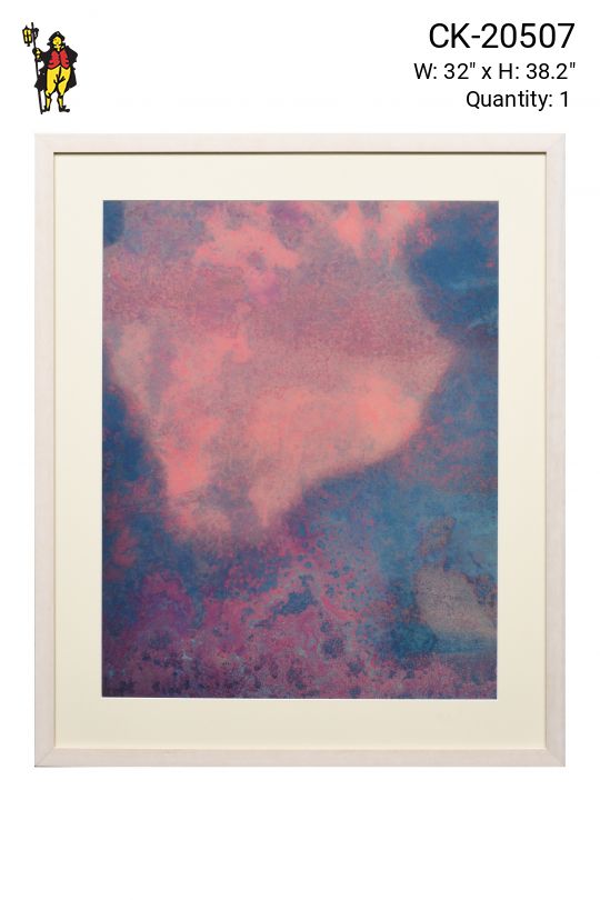 Framed Blues & Purples Abstract Painting