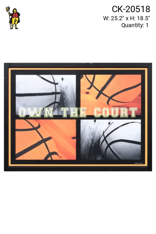 Framed Cleared "Own The Court" Basketball Poster