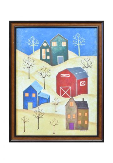 Framed Cleared Salt Box Painting