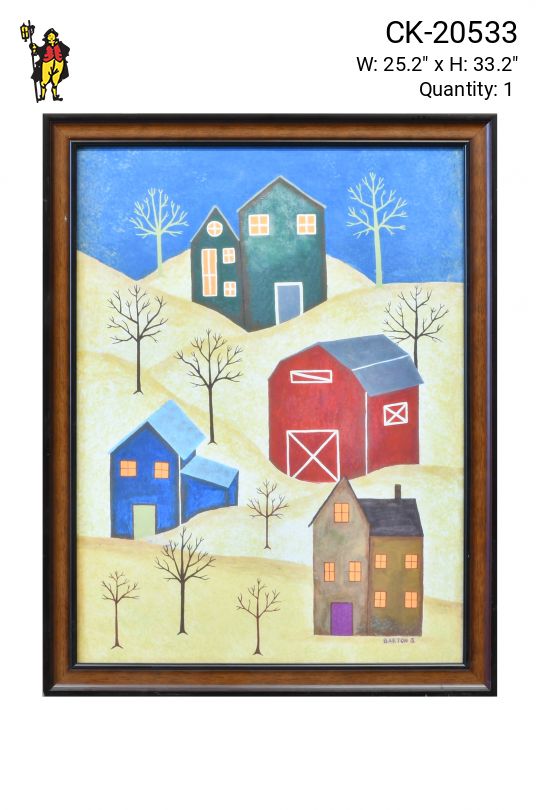 Framed Cleared Salt Box Painting