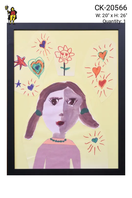 Framed Cleared Kids Art Self Portrait - 2