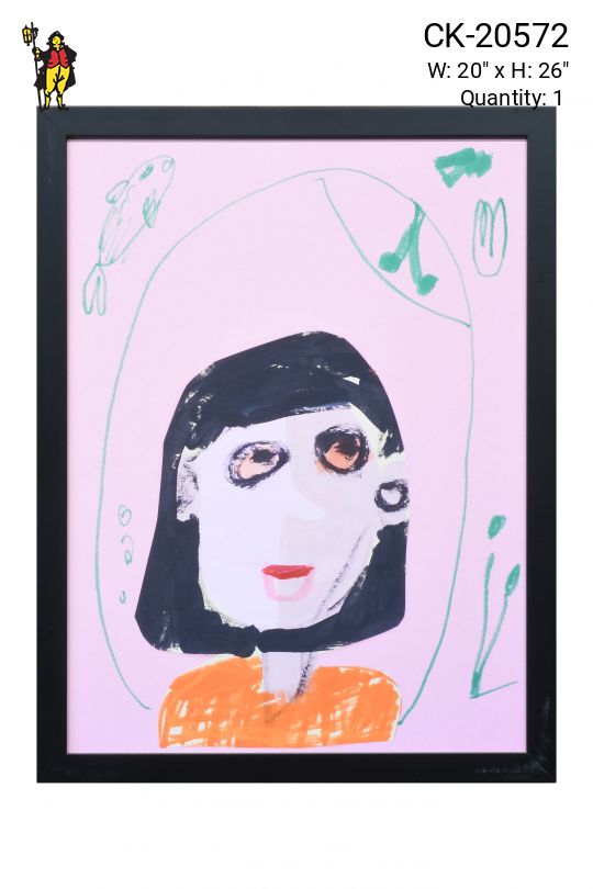 Framed Kids Art Self Portrait - 8