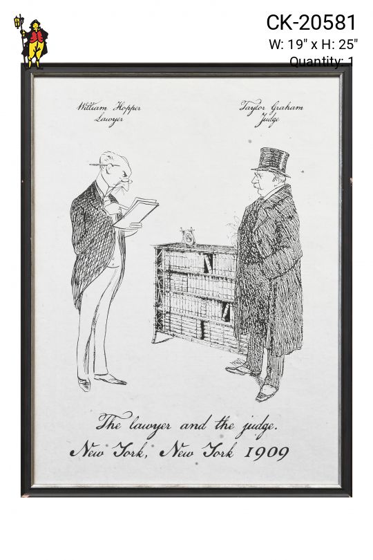 Framed Cleared Lawyer Political Cartoon