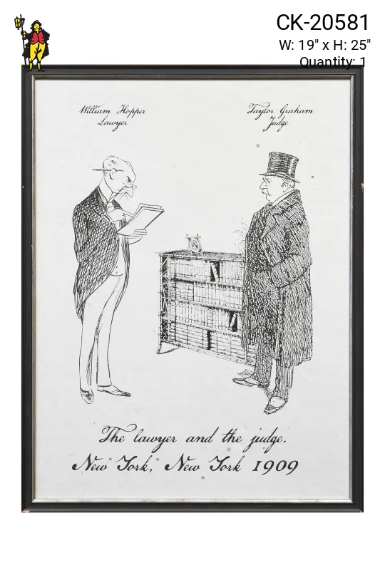 Framed Cleared Lawyer Political Cartoon