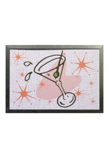 Framed Mid Century Americana Martini Glass Print