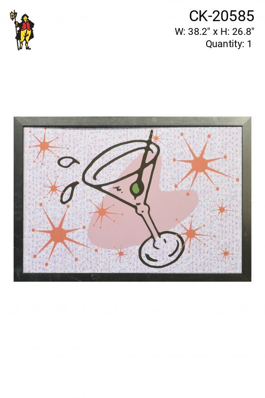 Framed Mid Century Americana Martini Glass Print