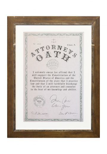 Framed Cleared Attorney Oath - 1