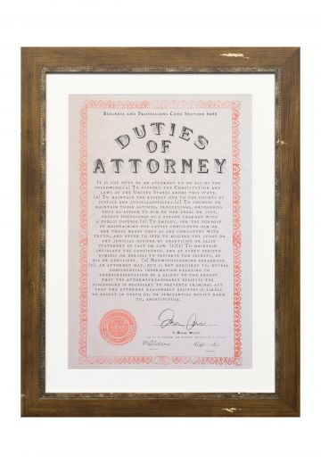 Framed Cleared Attorney Oath - 2