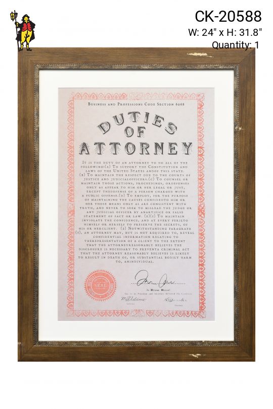 Framed Cleared Attorney Oath - 2