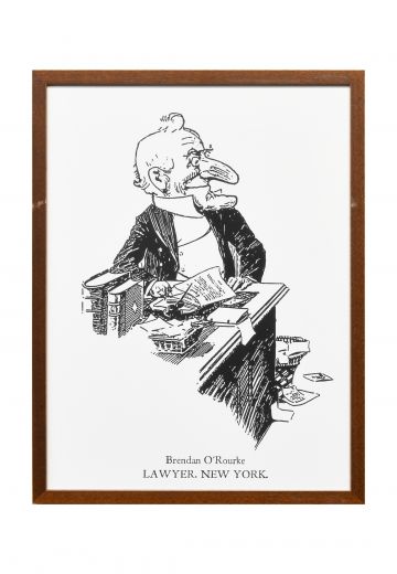 Framed Cleared Lawyer Political Cartoon