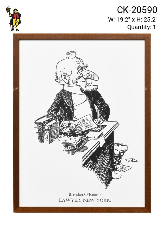 Framed Lawyer Political Cartoon