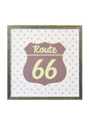 Framed Cleared Mid Century Pop Art Route 66 Print