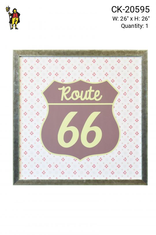 Framed Cleared Mid Century Pop Art Route 66 Print