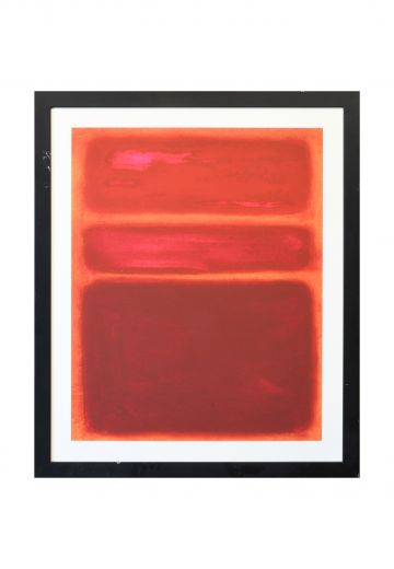Cleared Mid Century Large Red Color Block Painting - 1