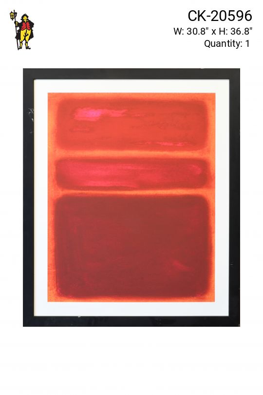 Cleared Mid Century Large Red Color Block Painting - 1