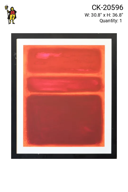 Cleared Mid Century Large Red Color Block Painting - 1