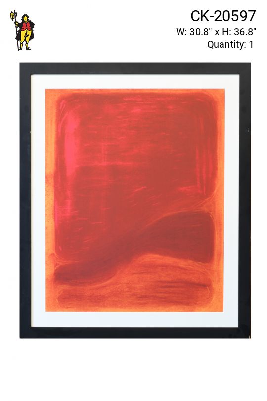 Cleared Mid Century Large Red Color Block Painting - 2