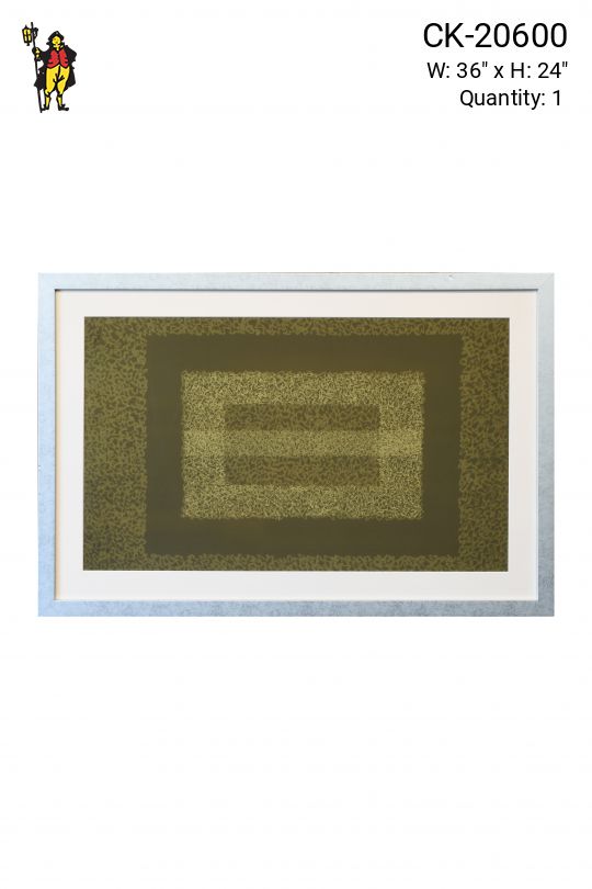 Framed Cleared Green Abstract Art Layering