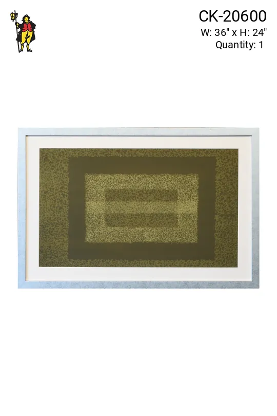 Framed Cleared Green Abstract Art Layering