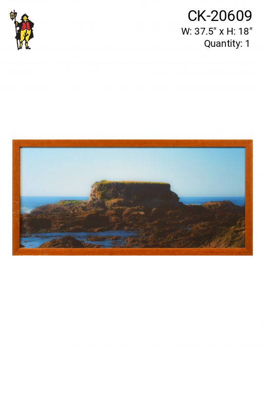 Wooden Framed Rock Formation Photograph