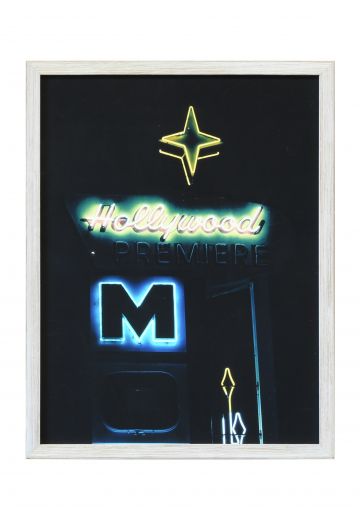 Framed Neon Motel Sign Photograph