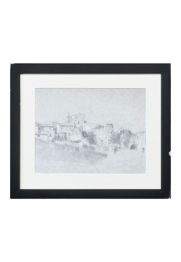Framed Cleared Landscape Pencil Drawing