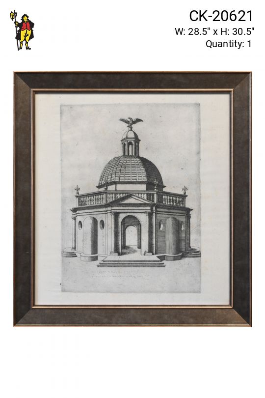 Framed Architectural Etching - 1