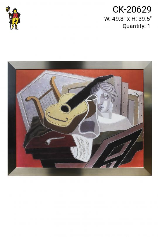 Framed Cubist Still Life Painting