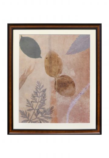 Framed Mixed Media Leaves Print - 1