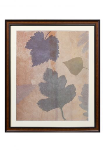 Framed Mixed Media Leaves Print - 1