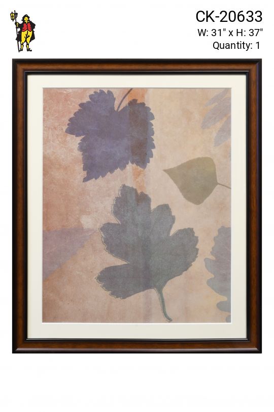 Framed Mixed Media Leaves Print - 1