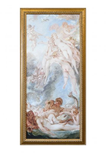 Framed Rococo Style Painting - 1