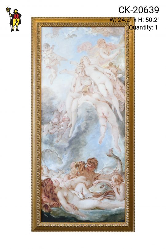 Framed Rococo Style Painting - 1
