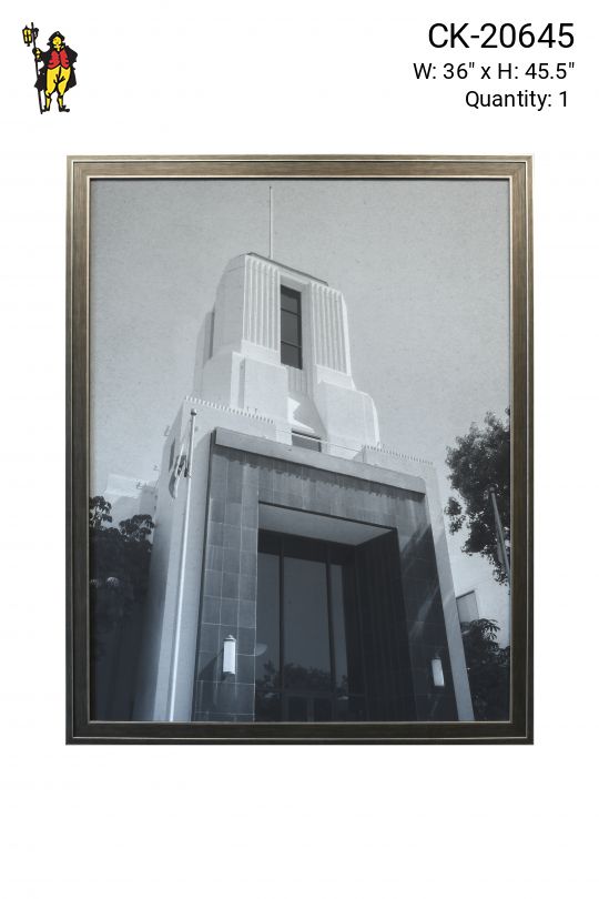 Framed Black & White Art Deco Building Photograph