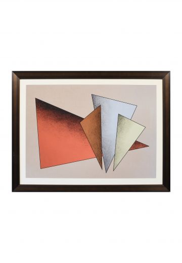 Framed Cleared Minimalist Geometric Abstract Painting - 1
