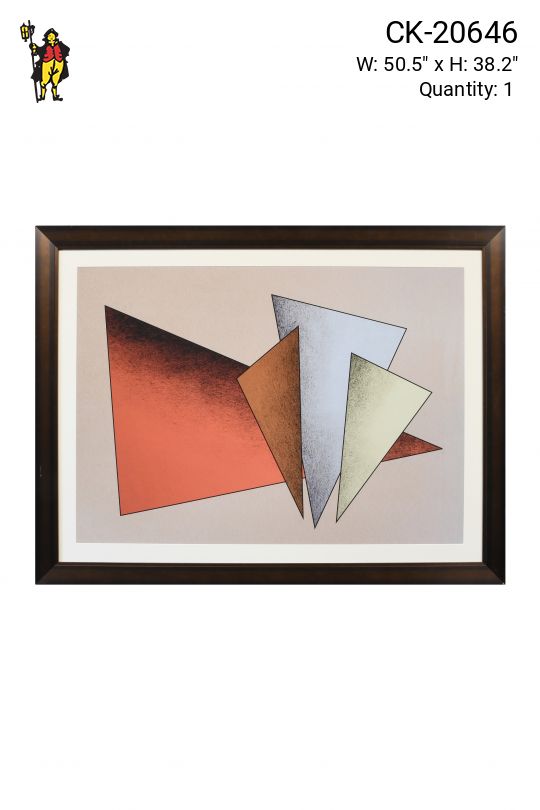 Framed Minimalist Geometric Abstract Painting - 1
