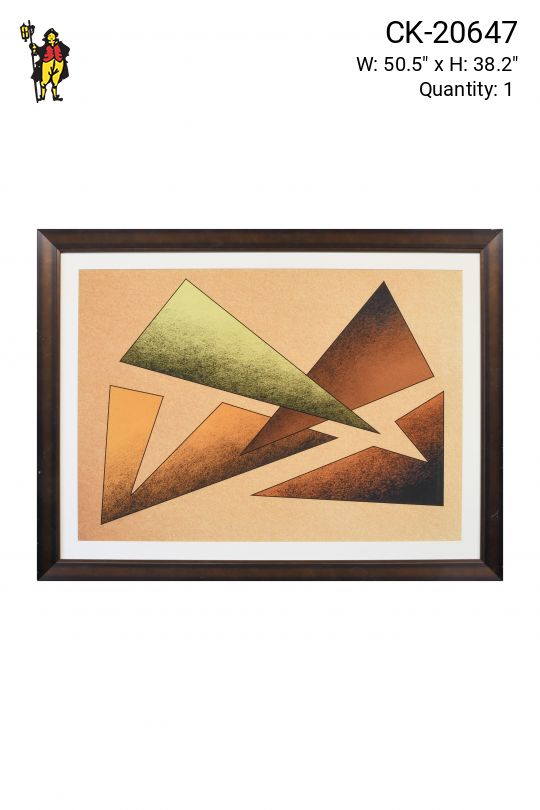 Framed Minimalist Geometric Abstract Painting - 2