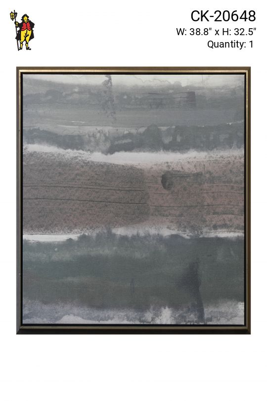 Framed Minimalist Muted Tones Abstract Painting