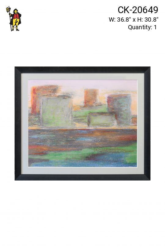 Framed Impressionist Pastel Painting