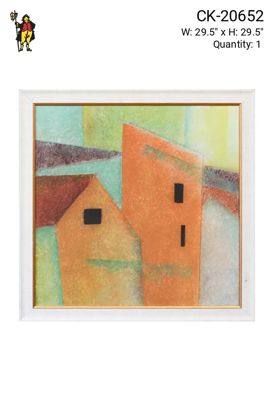 Framed Cleared Cubist Pastel Painting
