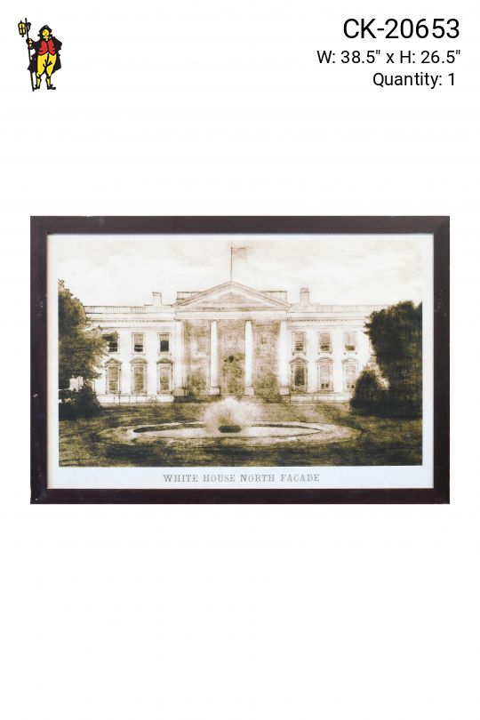 Framed Cleared Engraving Print of the White House