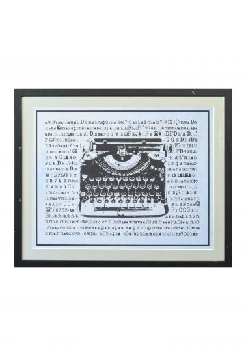 Framed Cleared Mixed Media Typewriter Print