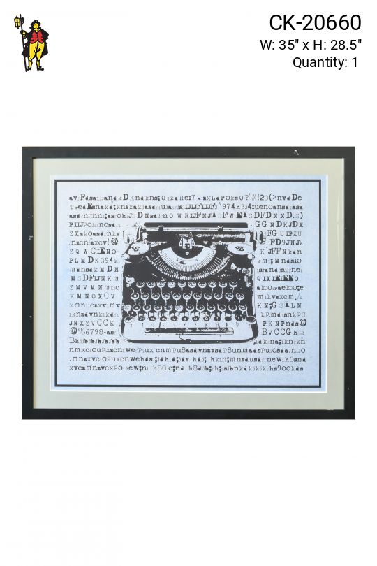 Framed Cleared Mixed Media Typewriter Print