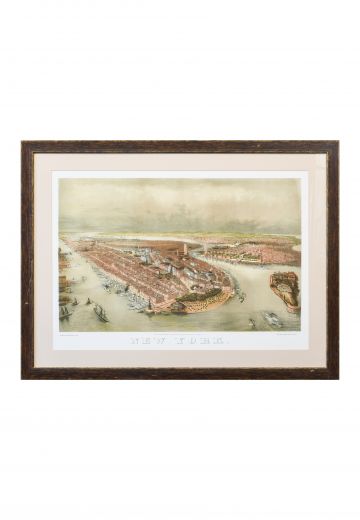 Framed Cleared Panoramic Illustration of New York