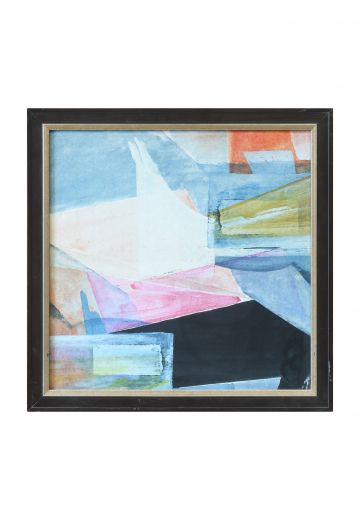 Framed Cleared Mid Century Expressionistic Watercolor Painting